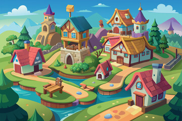 Cartoon animated background image and illustration

