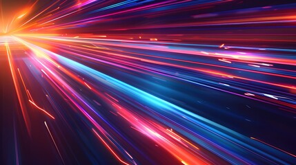 Fototapeta premium Light speed move vector background. Dynamic motion trail. Speed trail movement. Furious motion minimal vector background. 