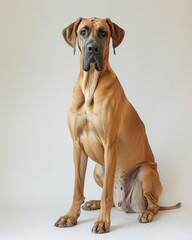 a Great Dane with its smooth, fawn-colored coat 