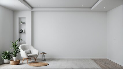 Abstract wallpaper background white room wooden floor