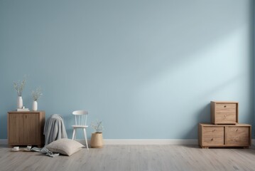 Abstract wallpaper background room blue wall wooden