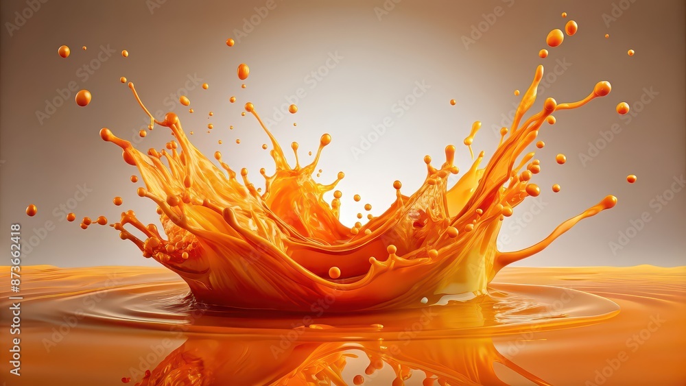 Poster Vibrant orange paint splashing into water , vibrant, orange, paint splash, water, abstract, colorful, liquid, art, vivid