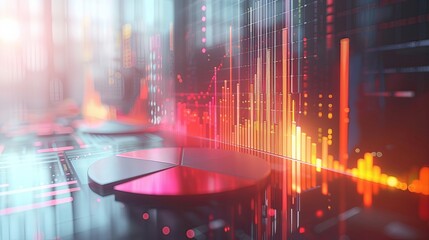 Dynamic Economic and Financial Graphs Depicting Market Trends and Data Analysis in a Modern Digital Interface