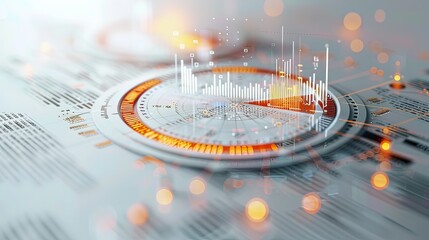 Futuristic Economic and Financial Graphs with Data Visualization and Analytics in a High-Tech Digital Interface