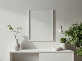 Abstract wallpaper background green wall picture frame