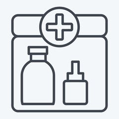 Icon First Aid Kit. related to Backpacker symbol. line style. simple design editable. simple illustration