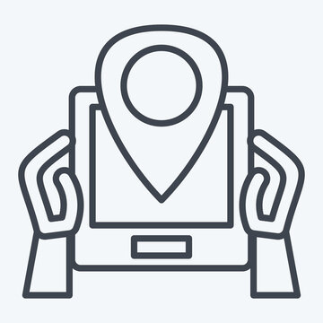 recommend clip art: Icon GPS. related to Backpacker symbol. line style. simple design editable. simple illustration