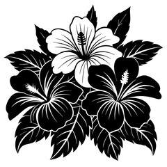 Nemophila flower vector silhouette illustration