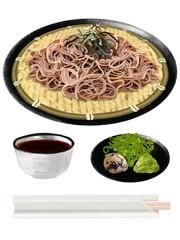 ざるそば（蕎麦つゆ、薬味、割り箸付き）