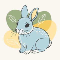 Obraz premium watercolor, cute baby rabbit, vector illustration