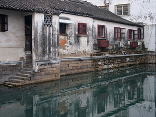 old houses along the canal