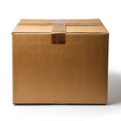 Cardboard Box Isolated on White Background.