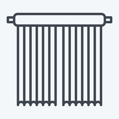 Icon Tab Top. related to Curtains symbol. line style. simple design editable. simple illustration