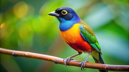 Obraz premium Elegant and colorful bird in the Terpsiphone genus , Terpsiphone, bird, colorful, vibrant, wildlife, nature, exotic, plumage
