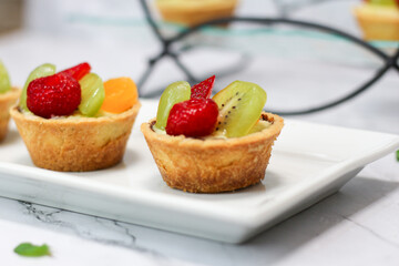 Homemade fresh fruit pie on plate