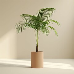 very tall plant pot photography on white background