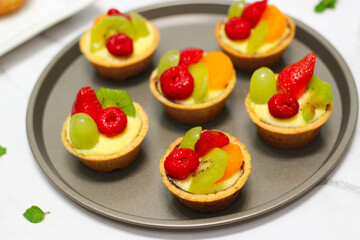 Homemade fresh fruit pie or mini cake