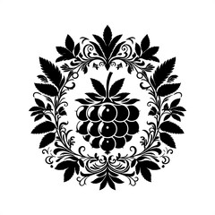 Fototapeta premium vegetable in decorative emblem ornament.