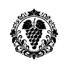 vegetable in decorative emblem ornament.