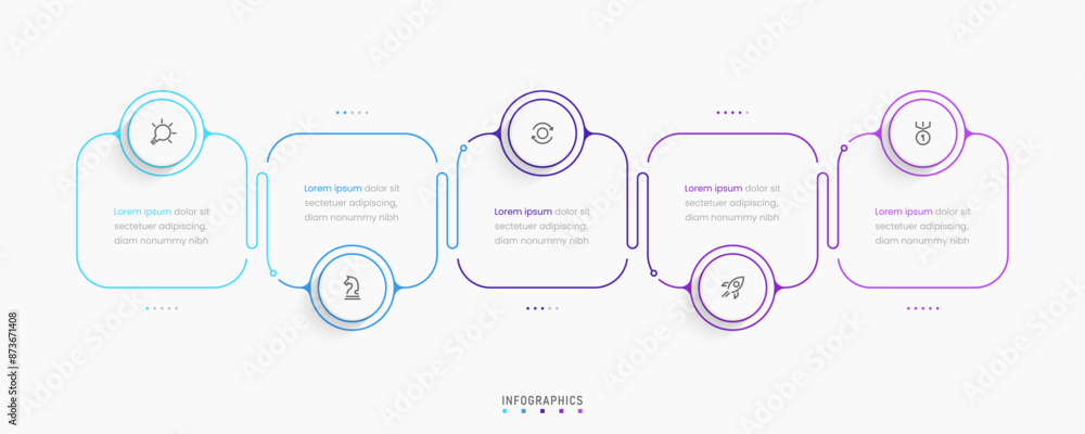 Wall mural vector infographic label design template with icons and 5 options or steps. can be used for process 