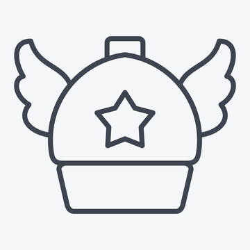 Icon Arale Hat. related to Hat symbol. line style. simple design editable. simple illustration
