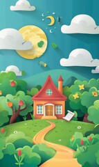 Fototapeta premium happy teachers day poster background - ai