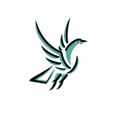 Flying Pigeon Vector illustration logo