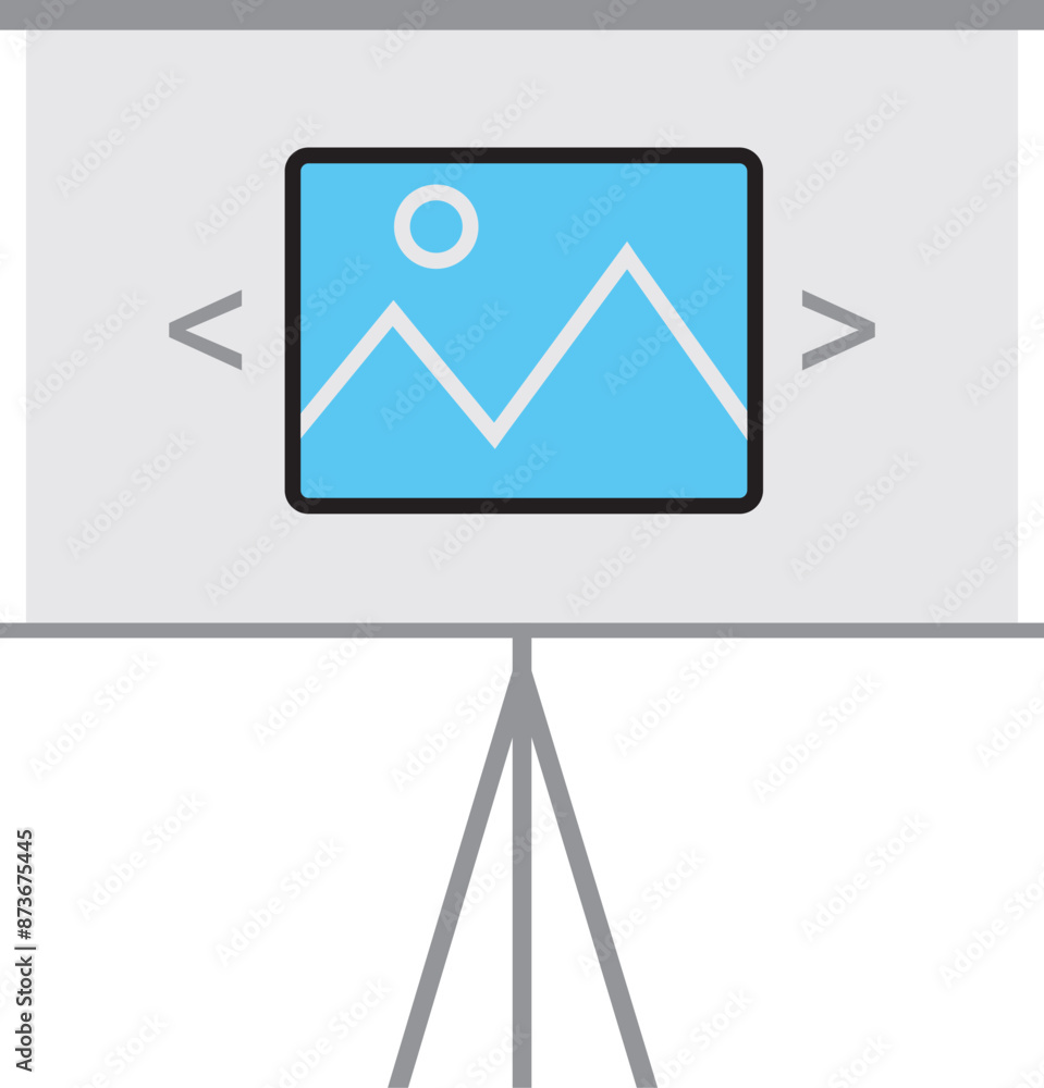 Poster slideshow, projector, presentation line vector icon for web site and mobile app
