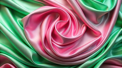 Wave texture silk abstract fabric in pink and green swirl background, silk, abstract, fabric
