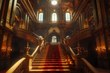 Obraz premium Baroque Classical Abstract Marble Framed Ceiling Art with Ornate Border. Luxury Lavish Decor Elements with Seamless Pattern Background Texture