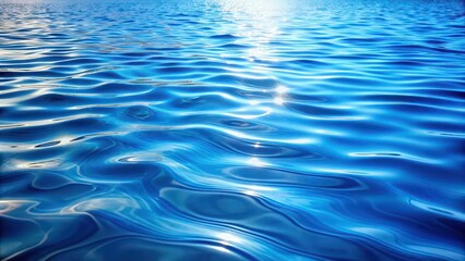 Fototapeta premium Blue water background with ripples and reflections, blue, water, background, ripples, reflections, nature, serene, calming, tranquil