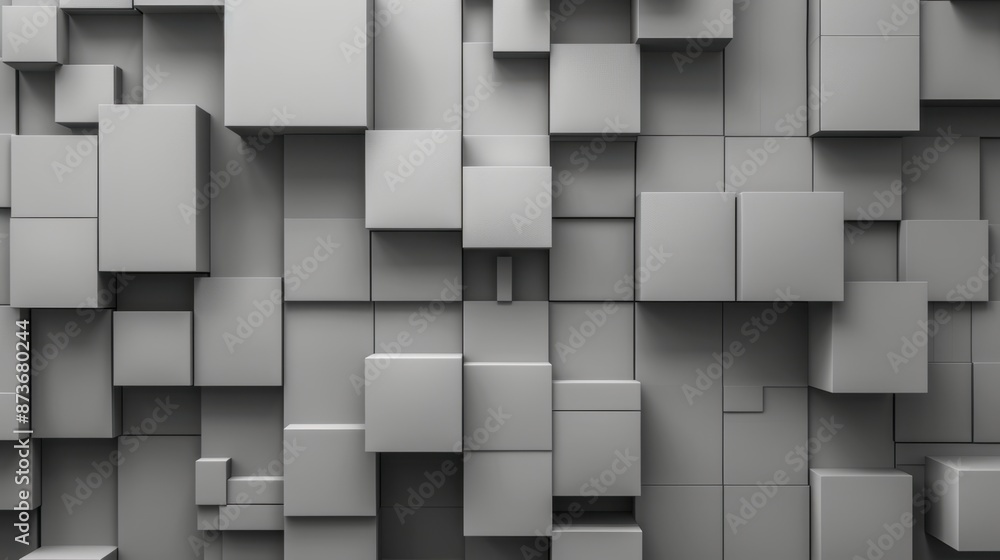 Poster abstract gray cubic pattern