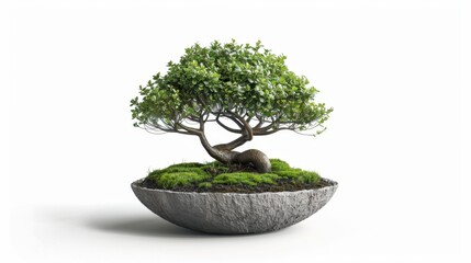 Bonsai Tree in a Stone Pot