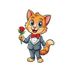 Super Realistic Cute Cat Vector illustration With White Background