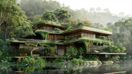 Modern Eco-Friendly House Integrated with Nature