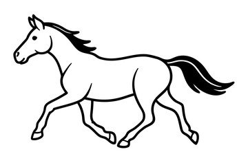Running horse silhouette  vector illustration 