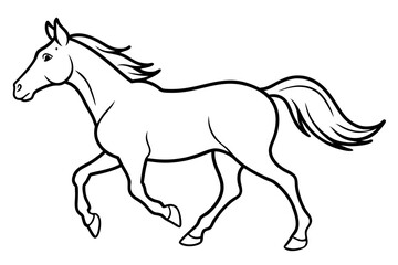 Line art of a Horse  vector illustration  