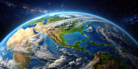 Obraz premium Aerial view of the earth's surface with rendering, aerial, view, earth, surface,rendering, landscape, flying