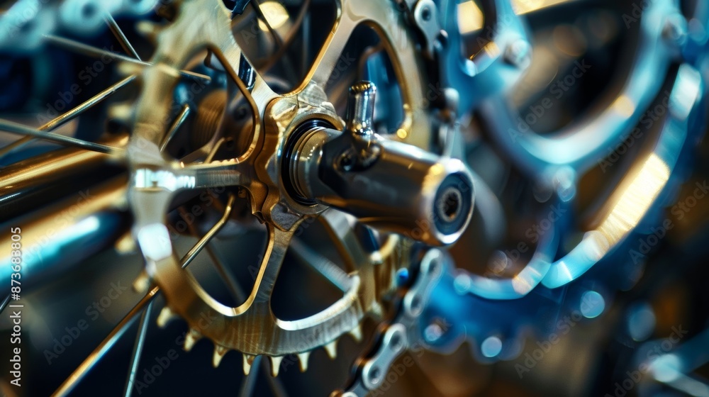 Aufkleber the intricate gear system of the bicycle with clean lines and smooth movement demonstrating the prec
