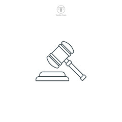 Gavel Icon. Legal and Law theme symbol vector illustration isolated on white background