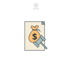 Tax Law Icon symbol vector illustration isolated on white background