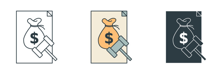 Tax Law Icon symbol vector illustration isolated on white background