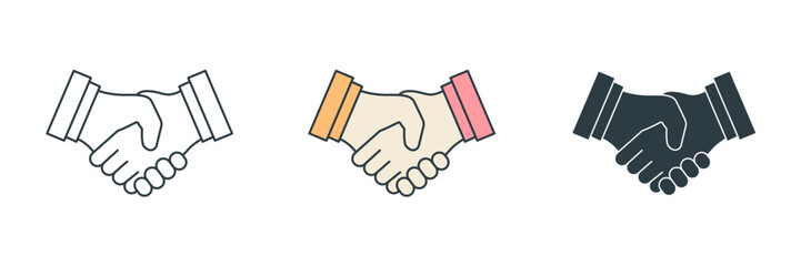 handshake Icon symbol vector illustration isolated on white background