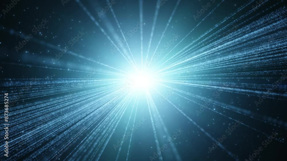 Poster abstract science glowing dotted lines with dots flying animation background.