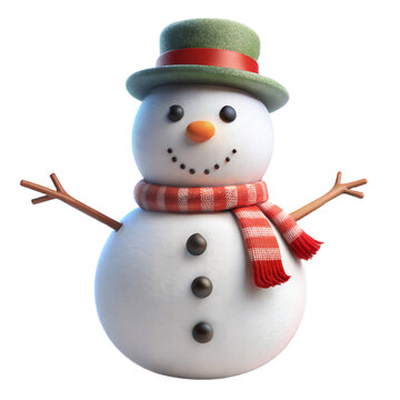 recommend clip art: 3D Snowman with white background
