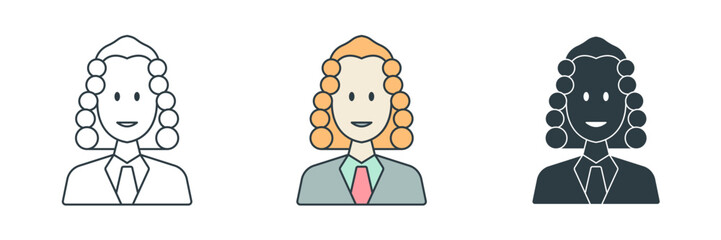 Judge Icon symbol vector illustration isolated on white background