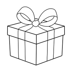 Gift Box with knot tied ribbon vector clipart