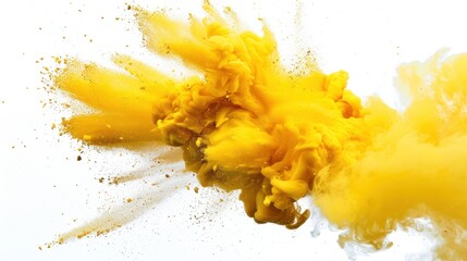 Abstract Yellow Ink Explosion in Water