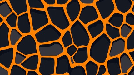 Obraz premium An abstract background with a pattern of orange and black geometric shapes