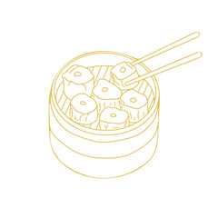 Chinese Food Illustration with Cartoon Style